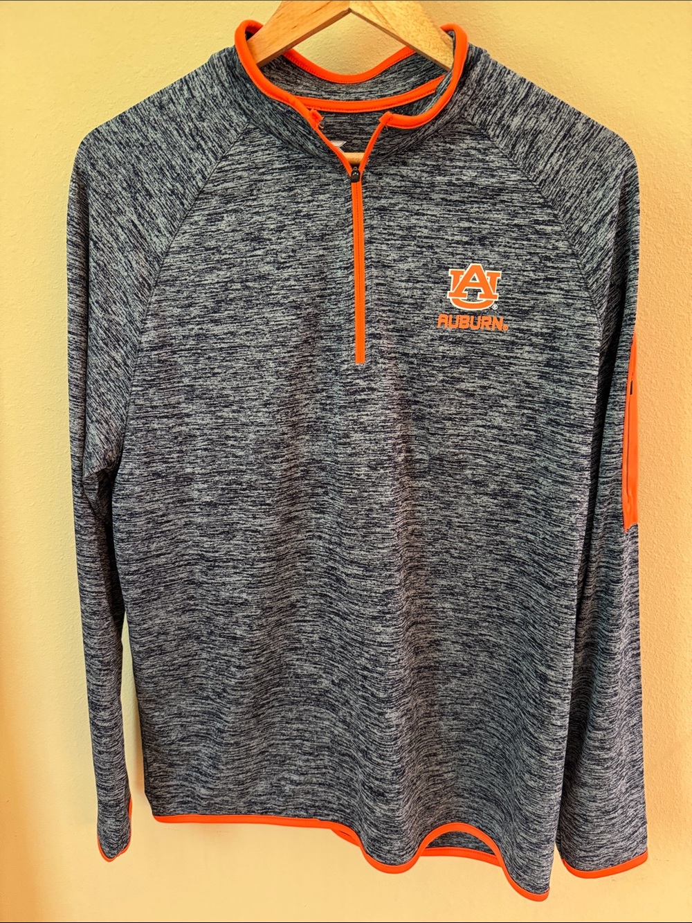 Colosseum Men's Gray and Orange Zip Pullover